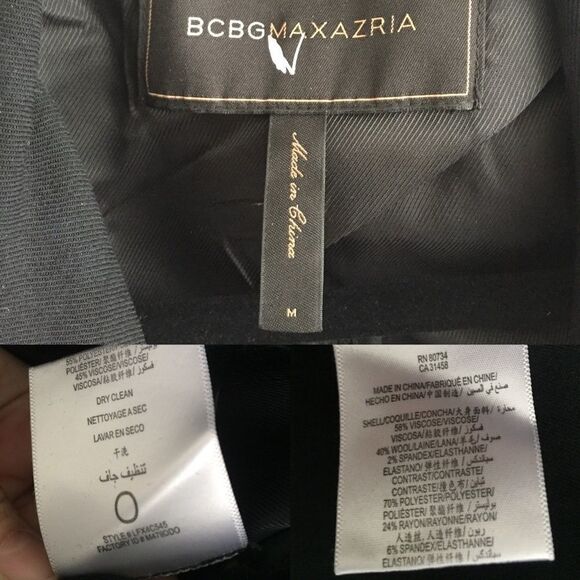 Bcbgmaxazria Open Draped Waterfall Blazer Black M - Picture 6 of 6